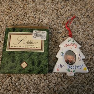 Russ Skribbles My Daddy Is The Bestest Photo Frame Christmas Ornament